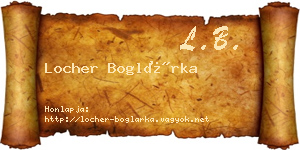 Locher Boglárka névjegykártya